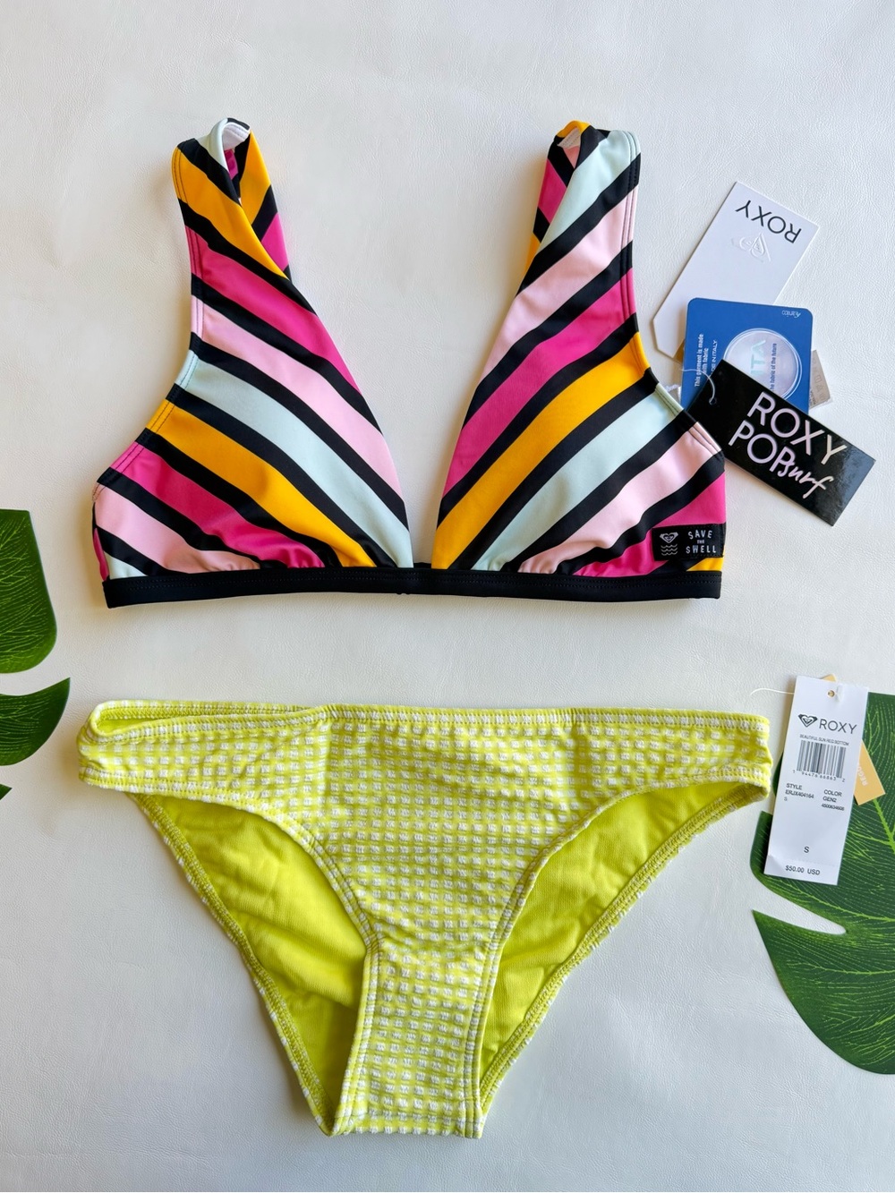 🔆Roxy Pop Surf Top & Roxy Beautiful Sun Regular Bottoms🔆